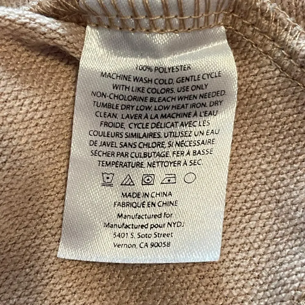 NYDJ French Terry Lounge Tank Womens Small/Medium Tan V-Neck Neutral Shell